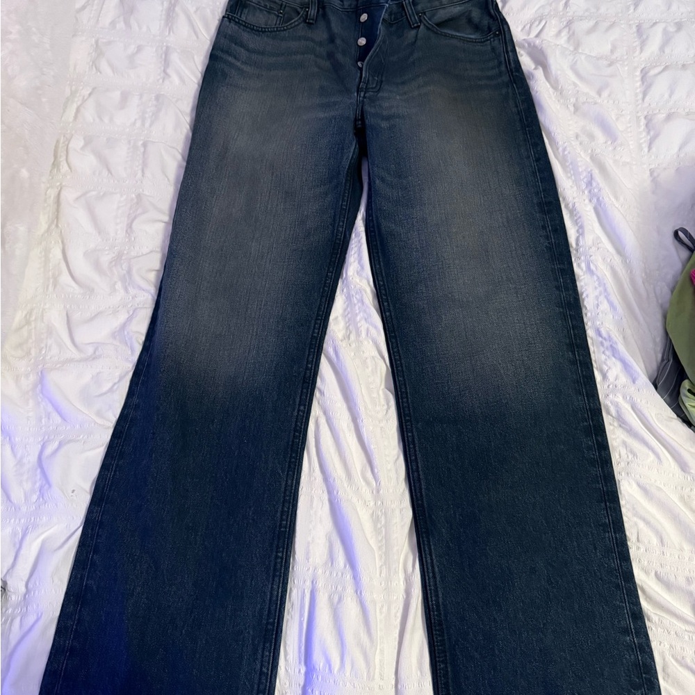 Re/Done Dark Blue 90s HIGH RISE LOOSE Wide Leg Jeans NWT 27